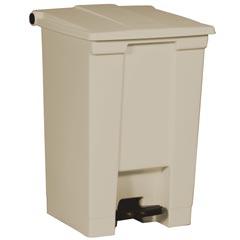 Rubbermaid [6144] Plastic Fire-Safe Step-On Trash Container - Beige - 12 Gallon