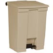 Rubbermaid [6145] Plastic Fire-Safe Step-On Trash Container - Beige - 18 Gallon RCP6145BEI