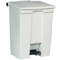 Rubbermaid [6145] Plastic Fire-Safe Step-On Trash Container - White - 18 Gallon