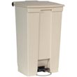 Rubbermaid [6146] Plastic Fire-Safe Mobile Step-On Trash Container - Beige - 23 Gallon RCP6146BEI