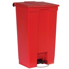 Rubbermaid [6146] Plastic Fire-Safe Mobile Step-On Trash Container - Red - 23 Gallon