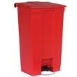 Rubbermaid [6146] Plastic Fire-Safe Mobile Step-On Trash Container - Red - 23 Gallon RCP6146RED