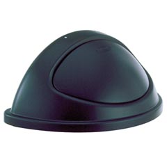 Rubbermaid [3620] Untouchable® Half Round Trash Container Lid w/ Swing Door - Black