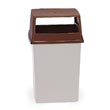 Rubbermaid [256V] Glutton® Square Trash Container Hooded Top - Brown