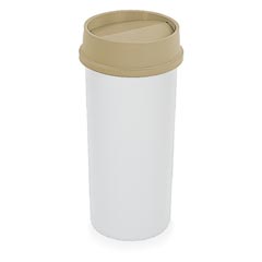 Rubbermaid [2672] Untouchable® Round Trash Can Swing Top Lid - 22 Gallon - Beige