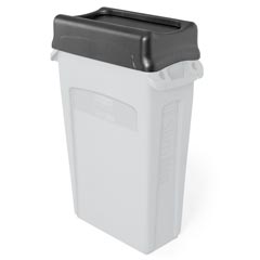 Rubbermaid [2673-60] Slim Jim® Rectangular Waste Container Swing Top Lid - Black