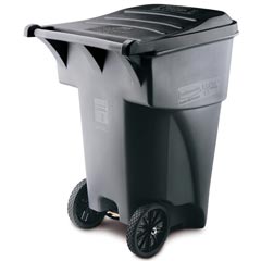 Rubbermaid [9W22] BRUTE® Giant Mobile Roll Out Trash Container - 95 Gallon - Gray