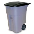 Rubbermaid [9W27] BRUTE® Mobile Rollout Trash Container - 50 Gallon - Gray
