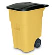 Rubbermaid [9W27] BRUTE® Mobile Rollout Trash Container - 50 Gallon - Yellow RCP9W27YEL