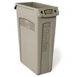 Rubbermaid [3540-60] Slim Jim® Rectangular Waste Container w/ Venting Handles - 23 Gallon - Beige