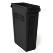 Rubbermaid [3540-60] Slim Jim® Rectangular Waste Container w/ Venting Handles - 23 Gallon - Black