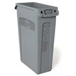 Rubbermaid [3540-60] Slim Jim® Rectangular Waste Container w/ Venting Handles - 23 Gallon - Gray