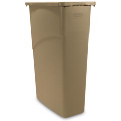 Rubbermaid [3540] Slim Jim® Rectangular Waste Container w/ Handles - 23 Gallon - Beige