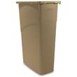 Rubbermaid [3540] Slim Jim® Rectangular Waste Container w/ Handles - 23 Gallon - Beige