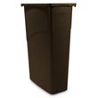 Rubbermaid [3540] Slim Jim® Rectangular Waste Container w/ Handles - 23 Gallon - Brown RCP3540BRO
