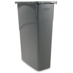 Rubbermaid [3540] Slim Jim® Rectangular Waste Container w/ Handles - 23 Gallon - Gray