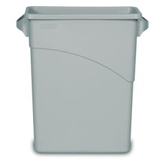 Rubbermaid [3541] Slim Jim® Rectangular Waste Container w/ Handles - 15 7/8 Gallon - Gray