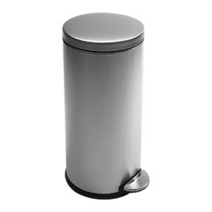 simplehuman® [CW1810] Round Stainless Steel Step-On Trash Can - Brushed Steel - 8 Gallon