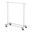 R&B Wire [714] Portable Metal Single Bar Collapsible Garment Storage Rack - Chrome - 50" RB-714