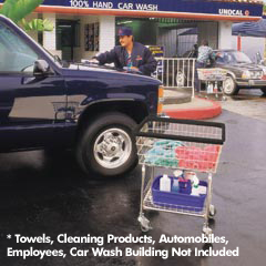 R&amp;B Wire [350E] Wire Frame Metal Car Wash Towel Cart - 2 1/2 Bushel Capacity - Chrome