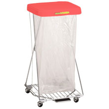 R&B Wire Single Wire X-Frame Hamper Stand - Red Lid