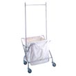 R&B Wire [652C53C] Collapsible Laundry Hamper Frame w/ Canvas Bag & Double Pole Rack - Chrome RB-652C53C