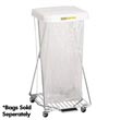 R&B Wire [697] Single Wire X-Frame Hamper Stand w/ Foot Pedal - Zinc - White Lid RB-697-WHI
