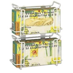 R&amp;B Wire [552B] Wall Mount Metal Wire Frame Disposable Glove Box Dispenser - (4) Double Dispensers