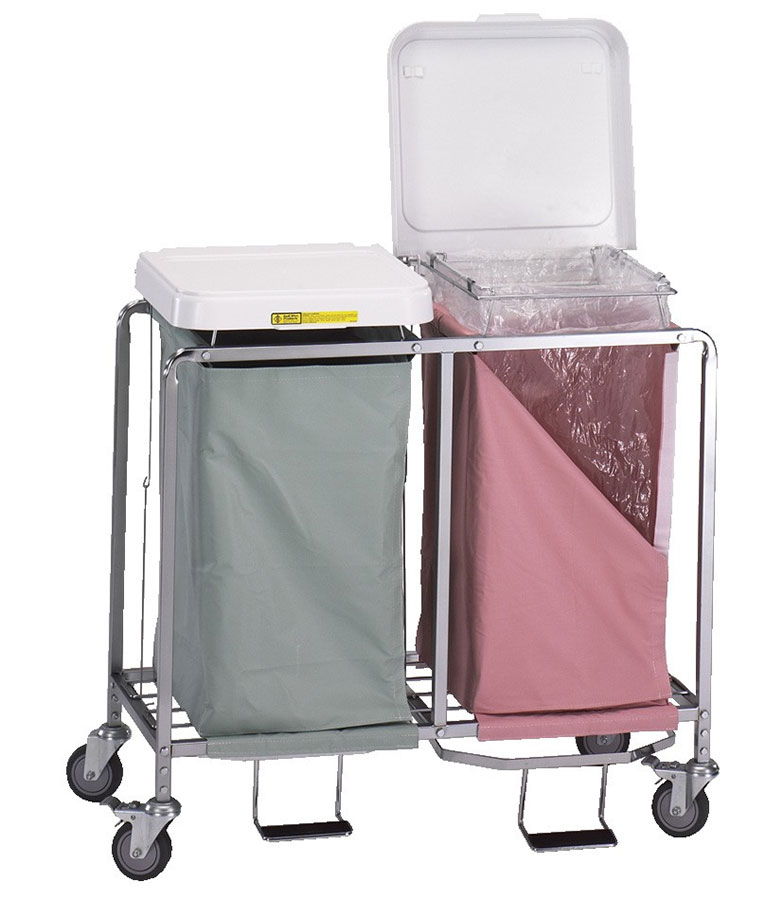 R&B Wire [674] Double "Easy Access" Deluxe Metal Laundry Hamper w/ Foot