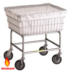 R&amp;B Wire [141] Wire Frame Metal Laundry Cart Nylon Basket Liner - B, D, E &amp; G Baskets - White