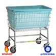 R&amp;B Wire [242] Wire Frame Metal Laundry Cart Antimicrobial Basket Liner - F Baskets - White