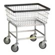 R&amp;B Wire [100D] Narrow Wire Frame Metal Laundry Cart - 2 Bushel Capacity - Chrome