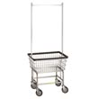 R&B Wire [100E58] Standard Wire Frame Metal Laundry Cart w/ Double Pole Rack - 2 1/2 Bushel Capacity - Chrome RB-100E58-C