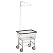 R&B Wire [100E91] Standard Wire Frame Metal Laundry Cart w/ Single Pole Rack - 2 1/2 Bushel Capacity - Chrome RB-100E91-C