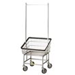 R&B Wire [200S56] Large Capacity Front Loading Wire Frame Metal Laundry Cart w/ Double Pole Rack - 3 3/4 Bushel Capacity - Chrome RB-200S56-C