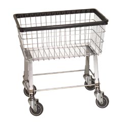R&amp;B Wire [96B] Light-Duty Wire Frame Metal Laundry Cart - 2 1/2 Bushel Capacity - Chrome