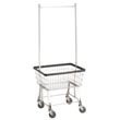 R&amp;B Wire [96B58] Light-Duty Wire Frame Metal Laundry Cart w/ Double Pole Rack - 2 1/2 Bushel Capacity - Chrome