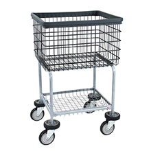 R&B Wire Deluxe Elevated Wire Frame Laundry Cart - 3 1/2 Bushel