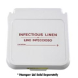 R&amp;B Wire [602IL] Laundry Hamper Lid Label - Infectious Linen - Red Lettering - (5) 12" x 4"