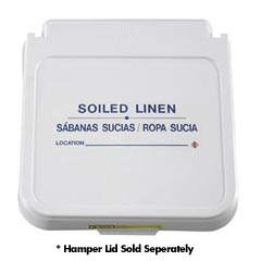 R&amp;B Wire [602SLB] Laundry Hamper Lid Label - Soiled Linen - Blue Lettering - (5) 12" x 4" Labels