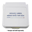 R&amp;B Wire [602SLB] Laundry Hamper Lid Label - Soiled Linen - Blue Lettering - (5) 12" x 4" Labels