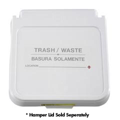 R&amp;B Wire [602TWG] Laundry Hamper Lid Label - Trash / Waste - Gray Lettering - (5) 12" x 4" Labels