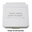 R&amp;B Wire [602TWG] Laundry Hamper Lid Label - Trash / Waste - Gray Lettering - (5) 12" x 4" Labels