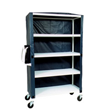 MJM International [E345-4C] Echo Series PVC Plastic Frame 4-Shelf Linen Cart - 20" x 45" Shelf HCL-E345-4C