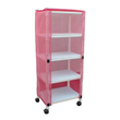 MJM International [E325-4C] Echo Series PVC Plastic Frame 4-Shelf Mini-Linen Cart - 20" x 25" Shelf HCL-E325-4C