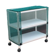 MJM International [E332-2C] Echo Series PVC Plastic Frame 2-Shelf Utility/Linen Cart - 20" x 32" Shelf HCL-E332-2C