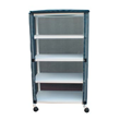 MJM International [E332-4C] Echo Series PVC Plastic Frame 4-Shelf Utility/Linen Cart - 20" x 32" Shelf HCL-E332-4C