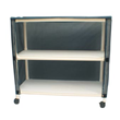 MJM International [E345-2C] Echo Series PVC Plastic Frame 2-Shelf Linen Cart - 20" x 45" Shelf HCL-E345-2C