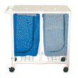 MJM International [213-D] 200 Series Space Saving PVC Plastic Frame Double Laundry Hamper - Mesh Bag - 28 Gal. Capacity Per <br>Bag HCL-213-D