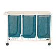 MJM International [213-T] 200 Series Space Saving PVC Plastic Frame Triple Laundry Hamper - Mesh Bag - 28 Gal. Capacity Per Bag HCL-213-T